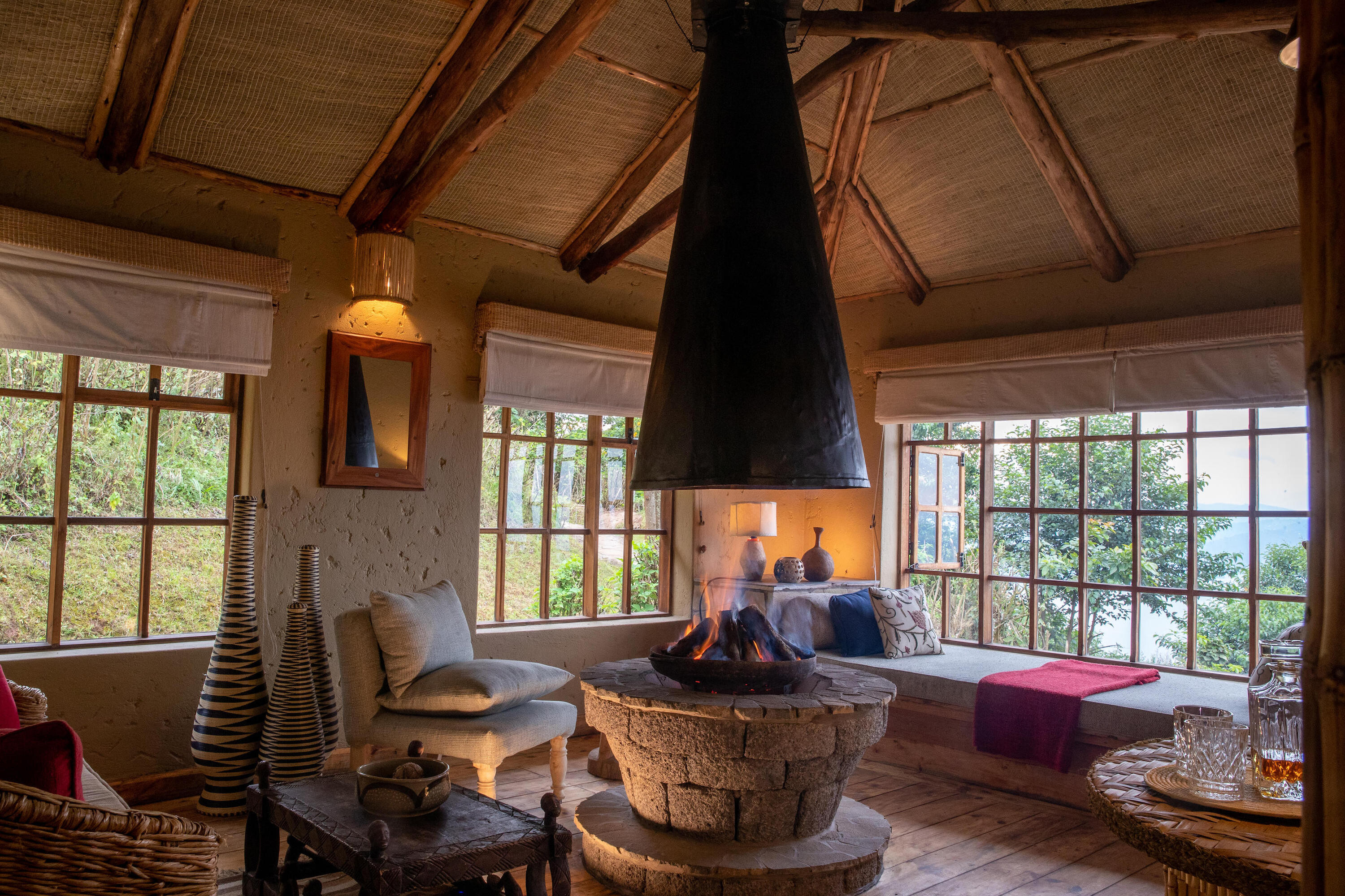 Virunga Lodge Fireplace