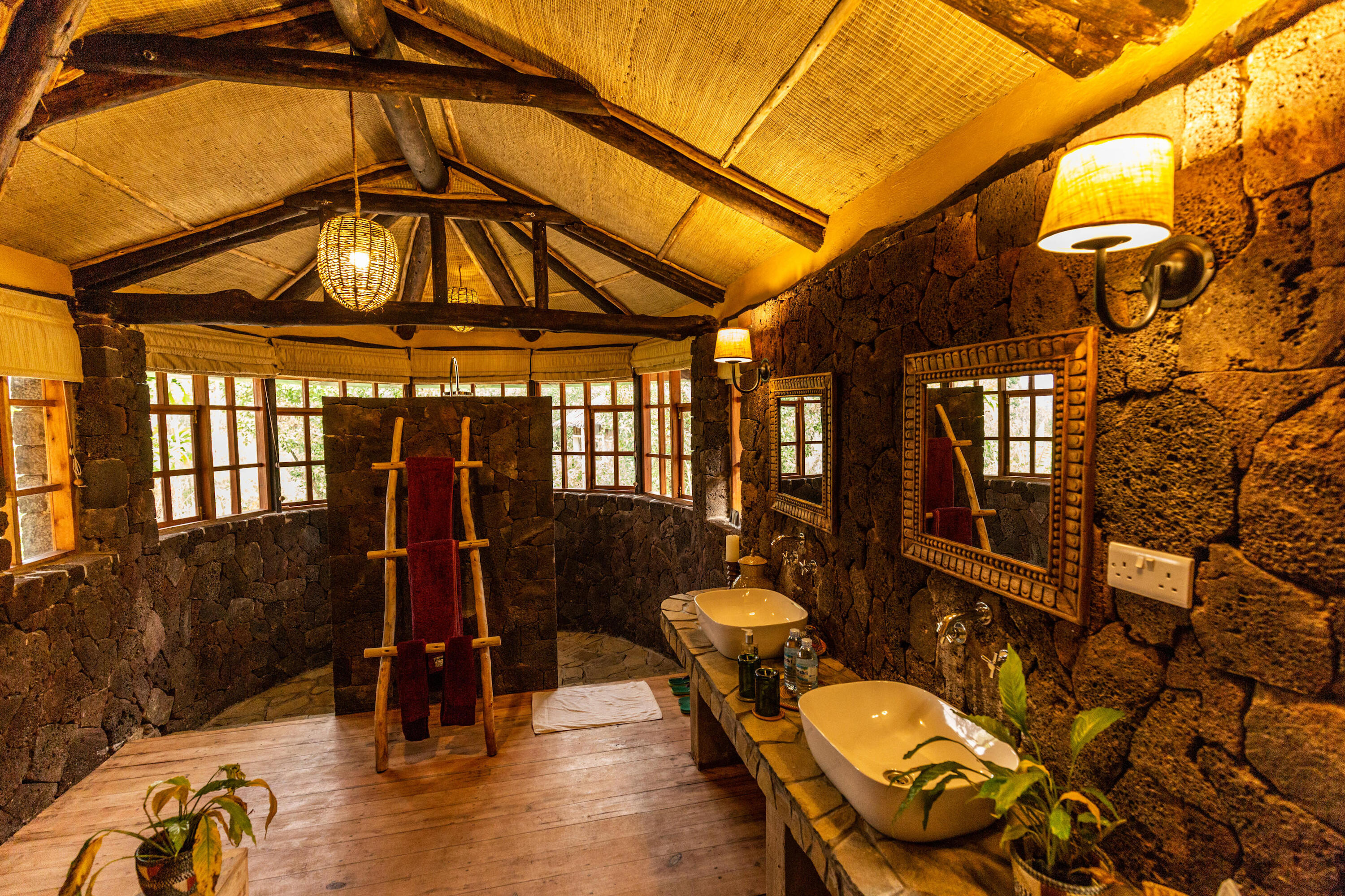 Bathroom at Mount Gahinga Lodge