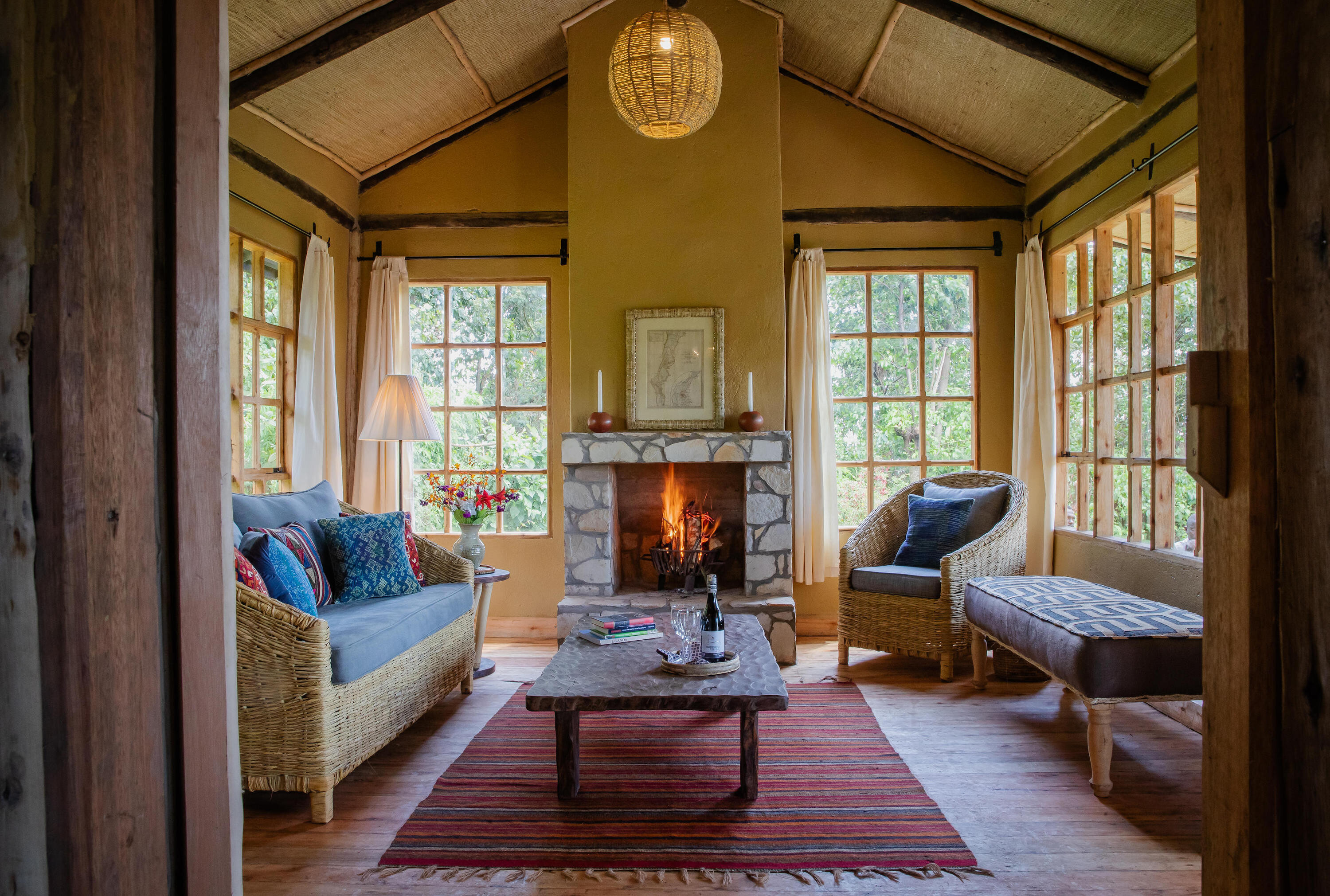 Lounge at Mount Gahinga Lodge