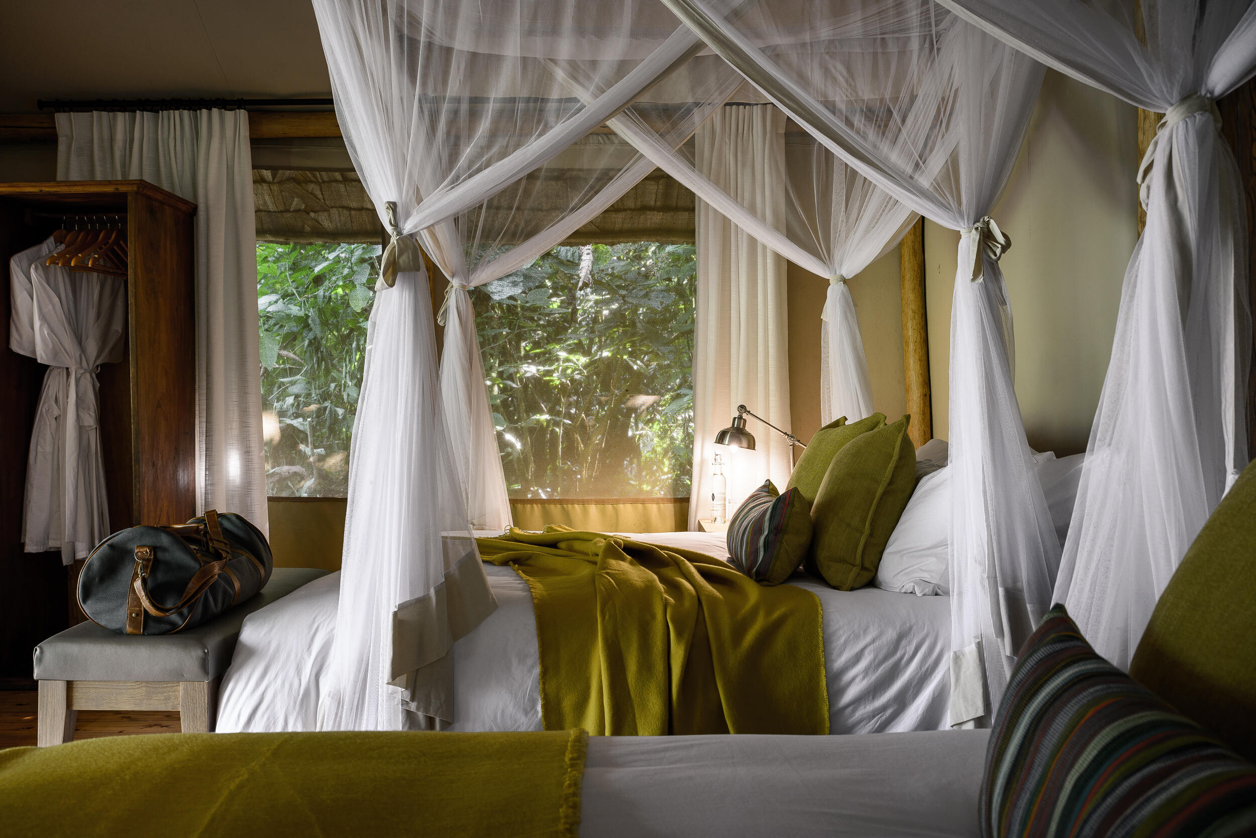 Bedroom at Sanctuary Gorilla Forest Camp Deck