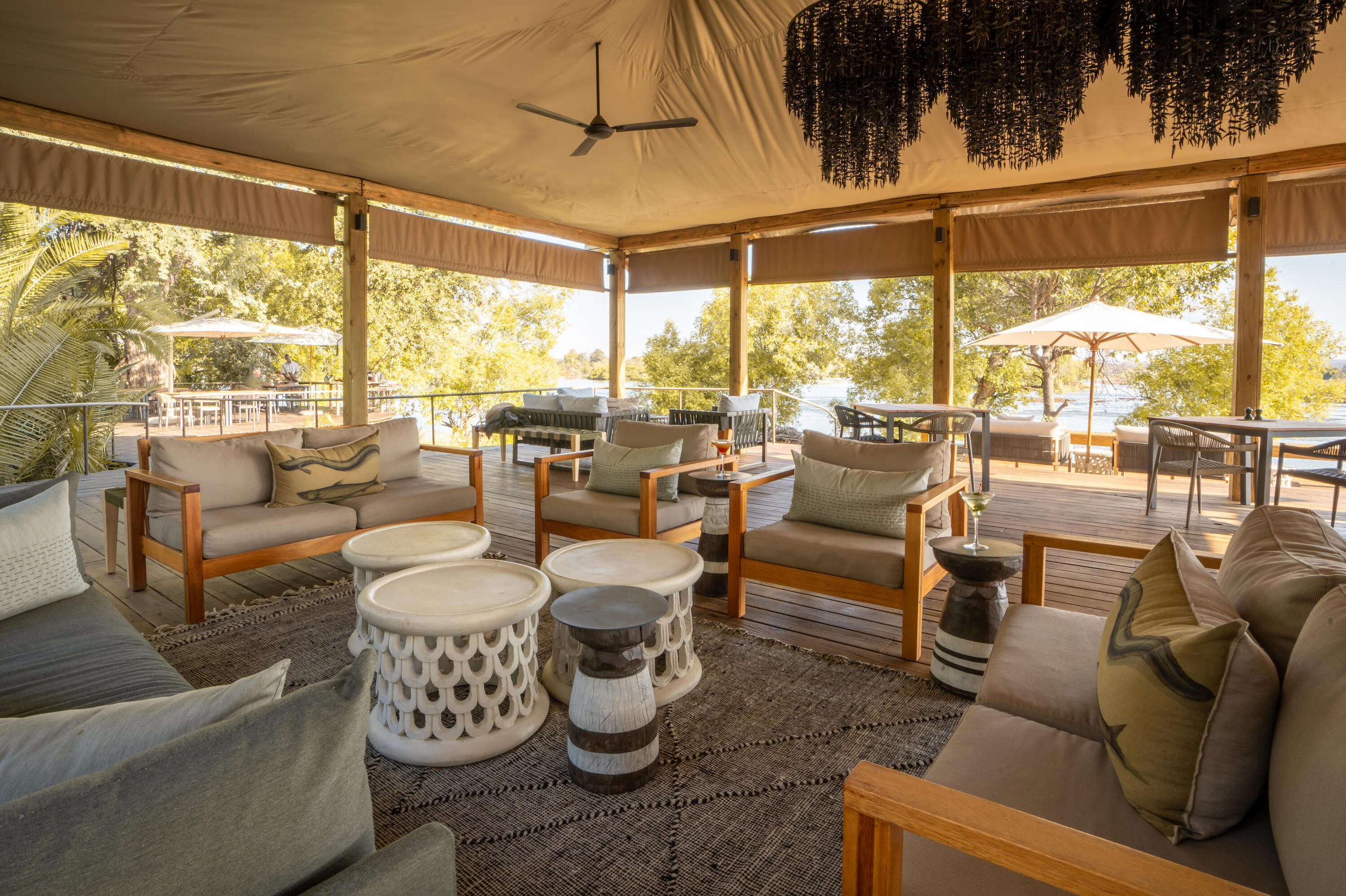 Lounge at Tongabezi Lodge