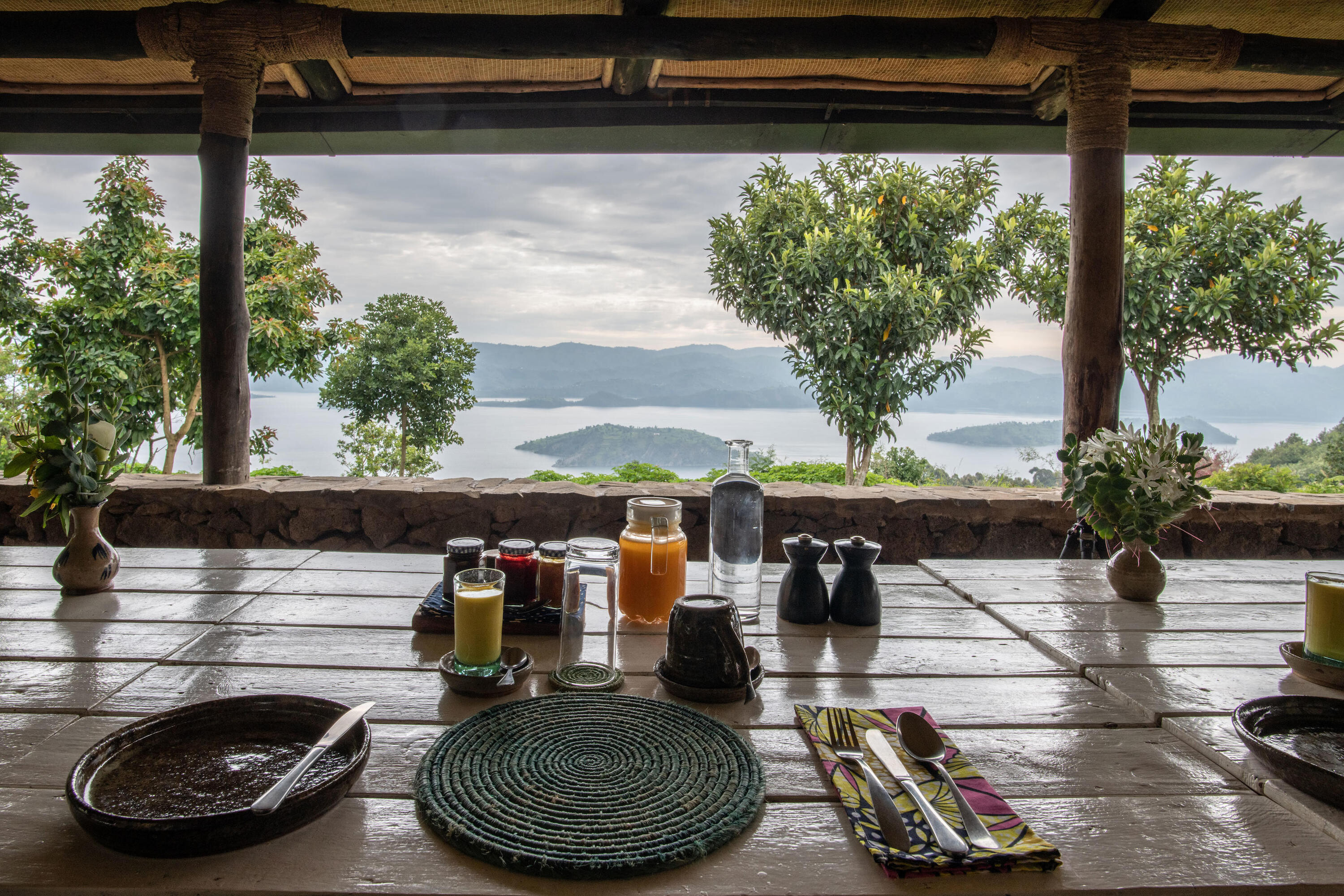 Breakfast with a view at Virunga Lodge